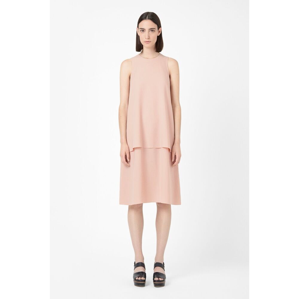 Cos Double Layer Crep Pink Sz 10 Dress